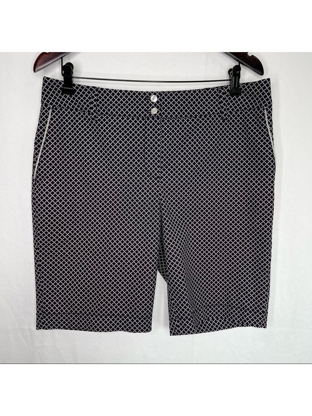 CUTTER & BUCK ANNIKA Collection Harlequin Check Golf Shorts / Size 12